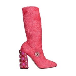 New In Box Dolce & Gabbana Italian Crystal Valley Mary Janes Heeled Sock Boot!